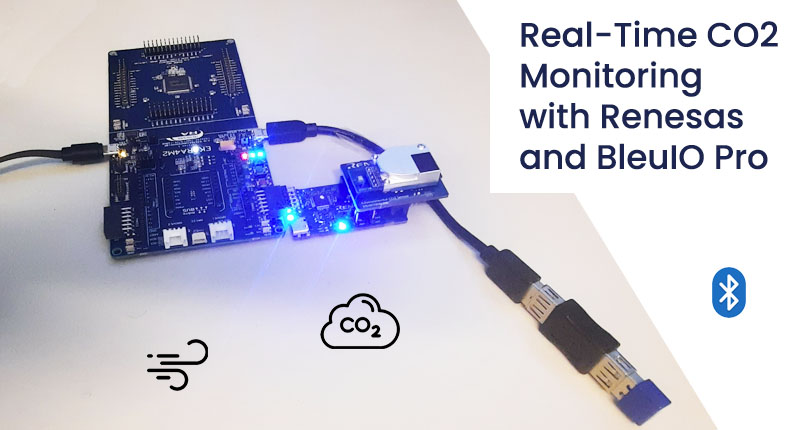 Real-Time CO2 Monitoring with Renesas EK-RA4M2, RRH47000 CO2 Sensor, and BleuIO Pro Dongle